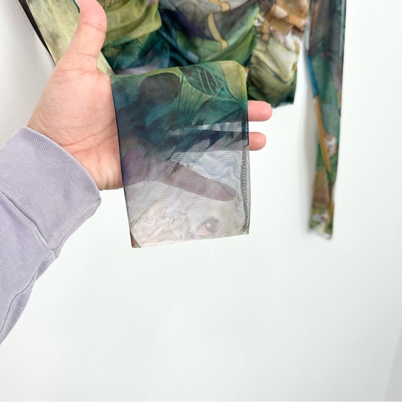 Zara × Disney Bambi Draped Tulle Sheer Mesh Long Sleeve Crop size Small - Picture 4 of 7